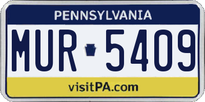 PA license plate MUR5409