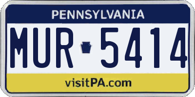 PA license plate MUR5414