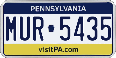 PA license plate MUR5435