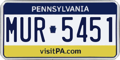 PA license plate MUR5451