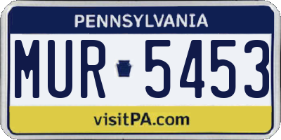 PA license plate MUR5453