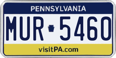 PA license plate MUR5460