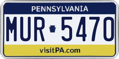 PA license plate MUR5470