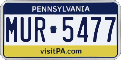 PA license plate MUR5477