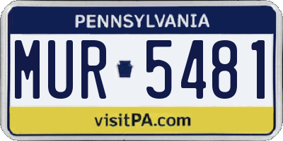 PA license plate MUR5481