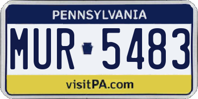 PA license plate MUR5483