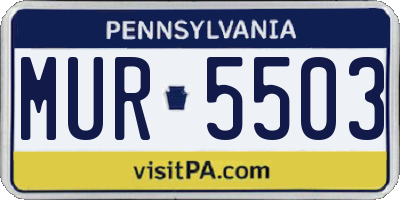 PA license plate MUR5503