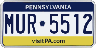 PA license plate MUR5512