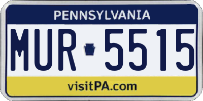 PA license plate MUR5515