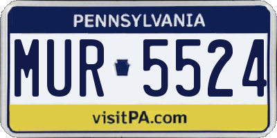 PA license plate MUR5524