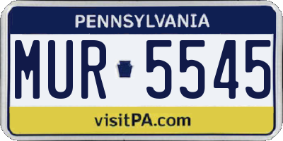 PA license plate MUR5545