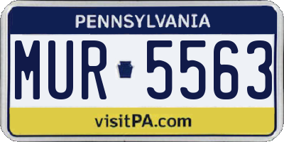PA license plate MUR5563