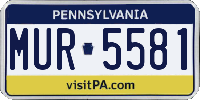 PA license plate MUR5581