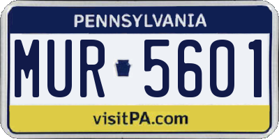 PA license plate MUR5601