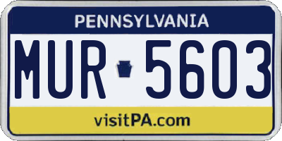 PA license plate MUR5603
