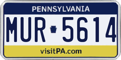 PA license plate MUR5614