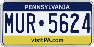 PA license plate MUR5624