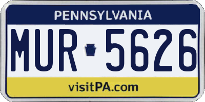 PA license plate MUR5626
