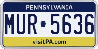 PA license plate MUR5636