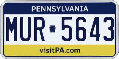 PA license plate MUR5643