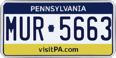 PA license plate MUR5663