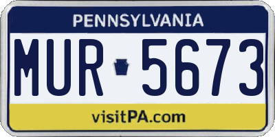 PA license plate MUR5673
