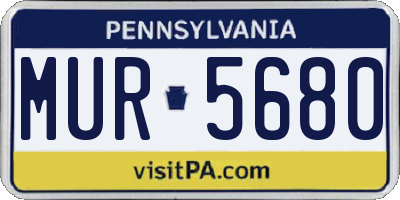 PA license plate MUR5680