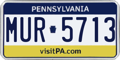 PA license plate MUR5713