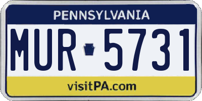 PA license plate MUR5731