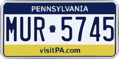 PA license plate MUR5745