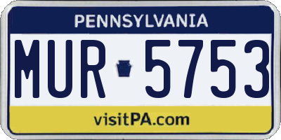 PA license plate MUR5753
