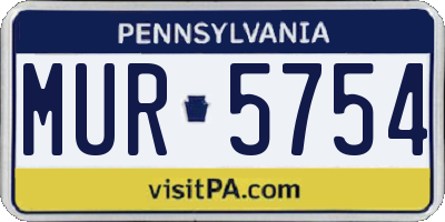 PA license plate MUR5754