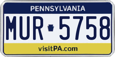 PA license plate MUR5758