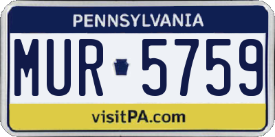 PA license plate MUR5759