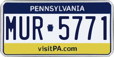 PA license plate MUR5771