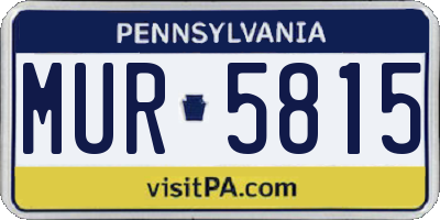 PA license plate MUR5815