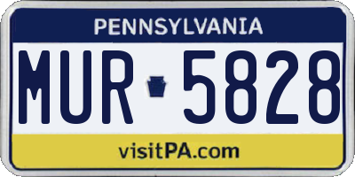 PA license plate MUR5828