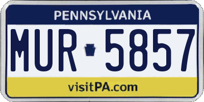 PA license plate MUR5857