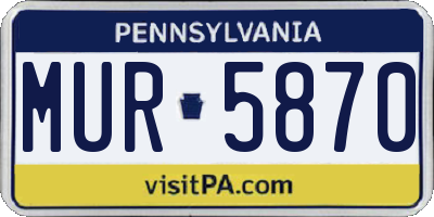PA license plate MUR5870