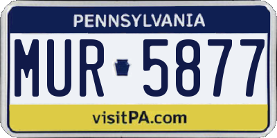 PA license plate MUR5877