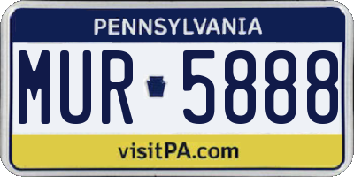 PA license plate MUR5888