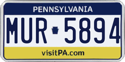 PA license plate MUR5894