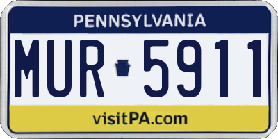 PA license plate MUR5911