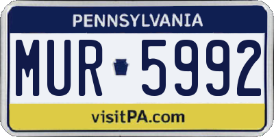 PA license plate MUR5992