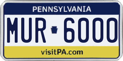 PA license plate MUR6000