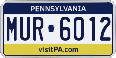PA license plate MUR6012