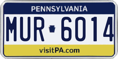 PA license plate MUR6014