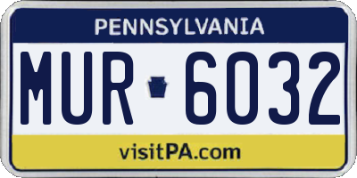 PA license plate MUR6032