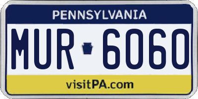 PA license plate MUR6060