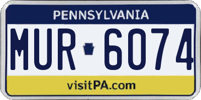 PA license plate MUR6074